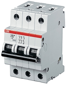 

3P ABB S203, 0.5А, C, Выключатель автоматический