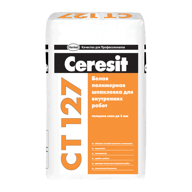 Ceresit CT 127 25 кг, Шпатлевка полимерная финишная (белая)