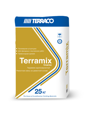 Terraco Terramix, 25 кг, Штукатурка цементная Крупнозернистая серая