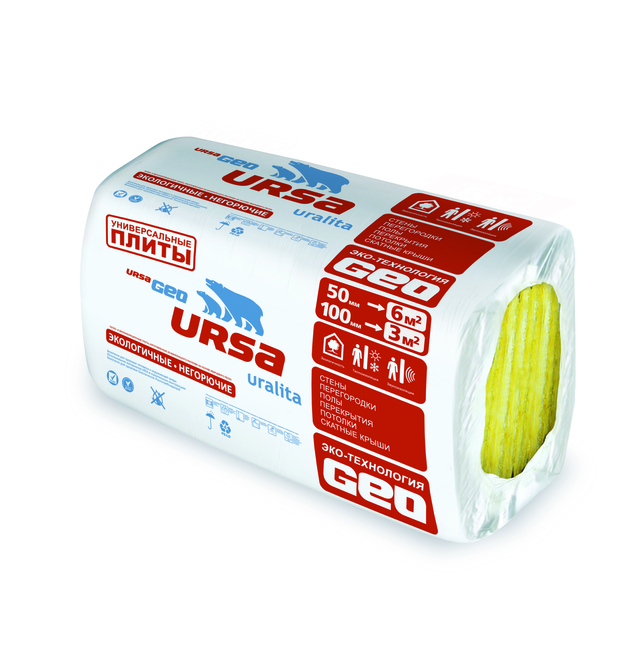 Ursa Geo Универсальные плиты, 1000х600х50 мм, Утеплитель