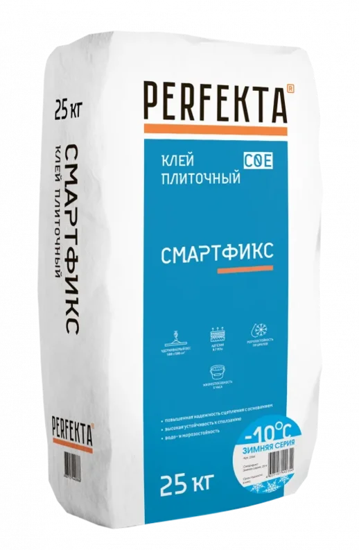 

Клей для плитки Perfekta Смартфикс зимний 25 кг, Серый