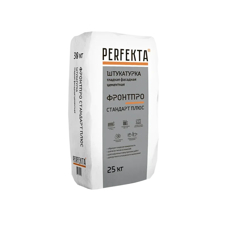 

Штукатурка Perfekta Фронтпро Стандарт Plus фасадная 25 кг, Серый