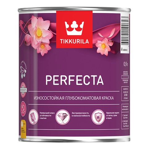 Купить Краска интерьерная Tikkurila Perfecta база А глубокоматовая 0.9 л
