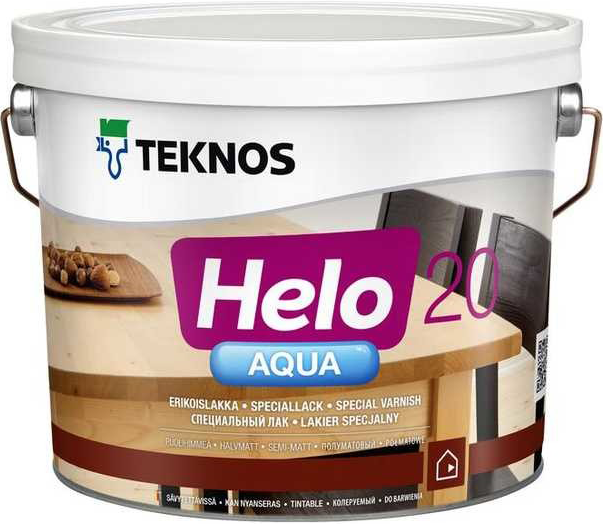 Teknos Helo Aqua 20, 2.7 л, Лак специальный