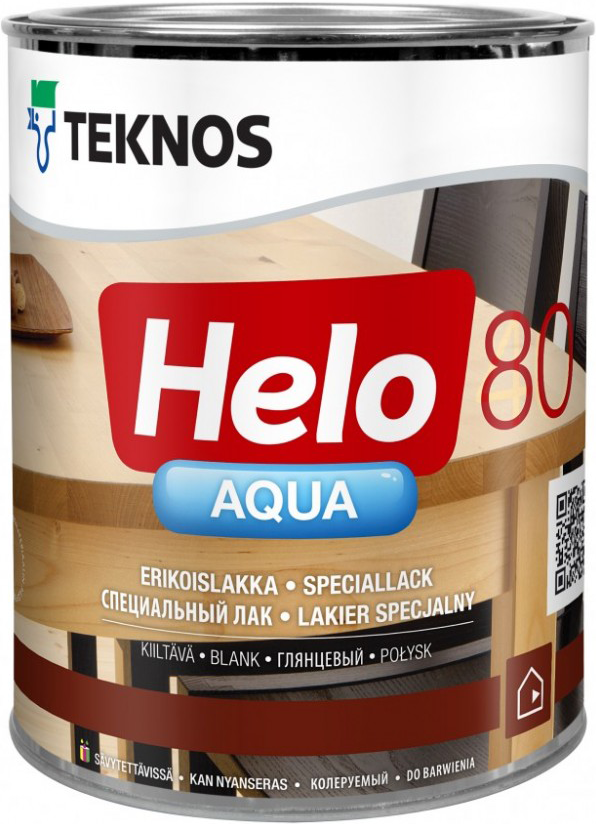 Teknos Helo Aqua 80, 2.7 л, Лак специальный