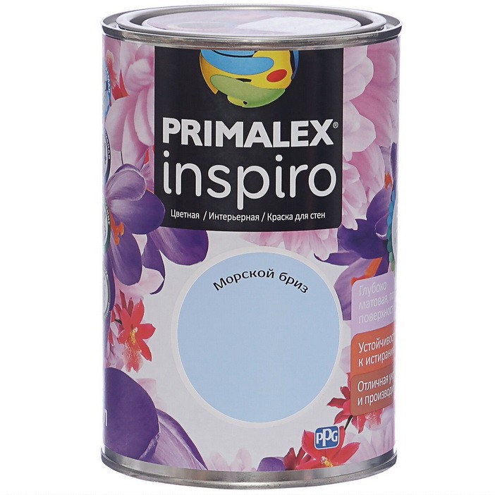 

Краска интерьерная Primalex Inspiro Морской бриз 1 л, Голубой