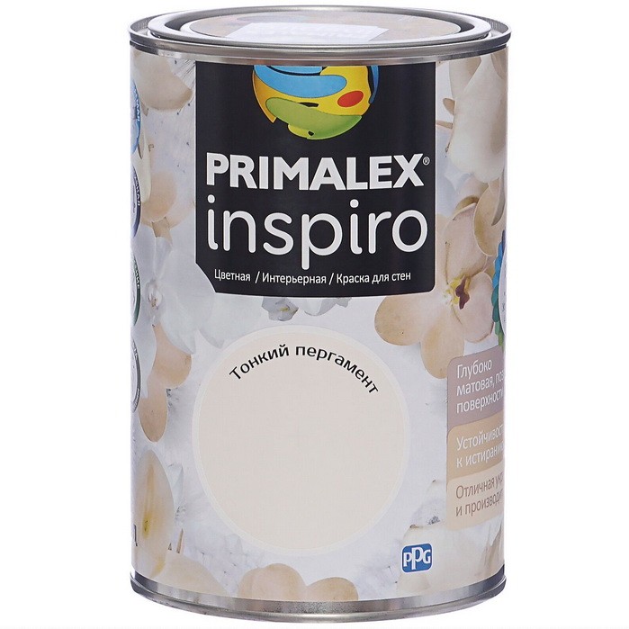 

Краска интерьерная Primalex Inspiro Тонкий пергамент 1 л, Белый