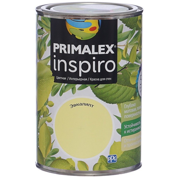 

Краска интерьерная Primalex Inspiro Эвкалипт 1 л, Желтый