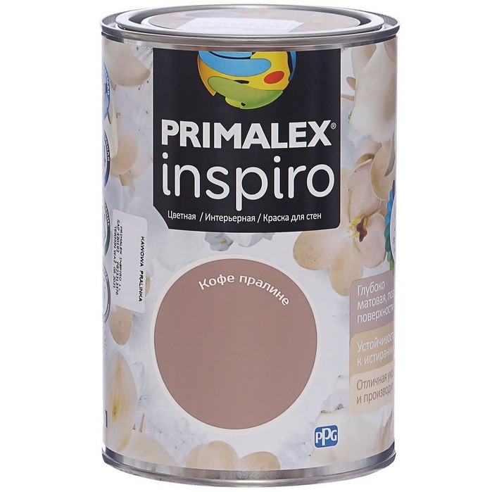 

Краска интерьерная Primalex Inspiro Кофе пралине 1 л, Коричневый