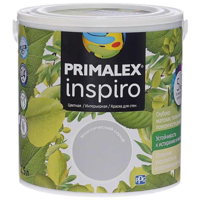 

Краска интерьерная Primalex Inspiro Классический серый 2.5 л