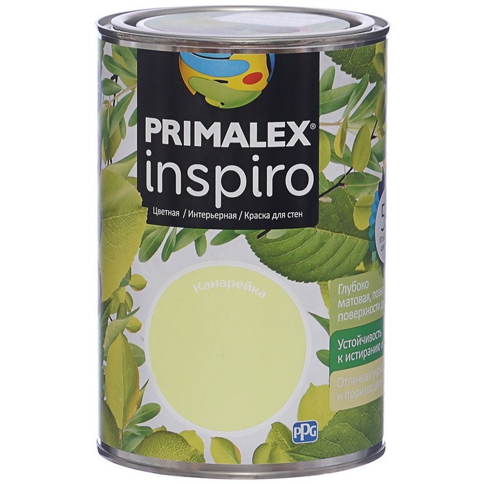 

Краска интерьерная Primalex Inspiro Канарейка 1 л, Желтый