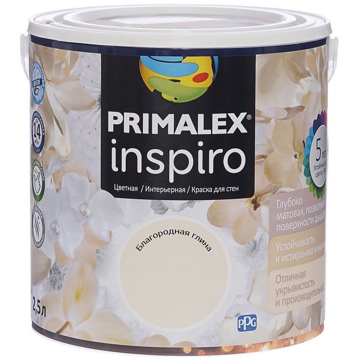 

Краска интерьерная Primalex Inspiro Благородная глина 2.5 л, Бежевый