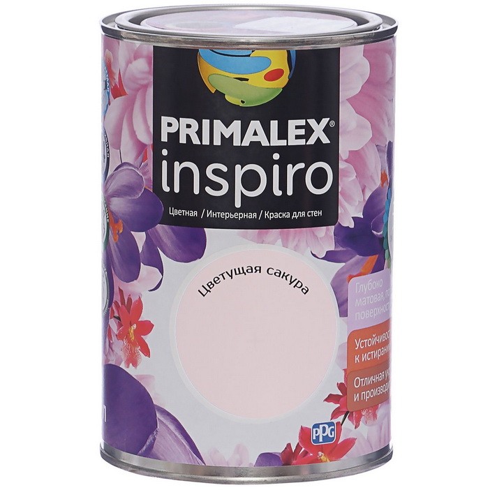 

Краска интерьерная Primalex Inspiro Цветущая сакура 1 л, Розовый