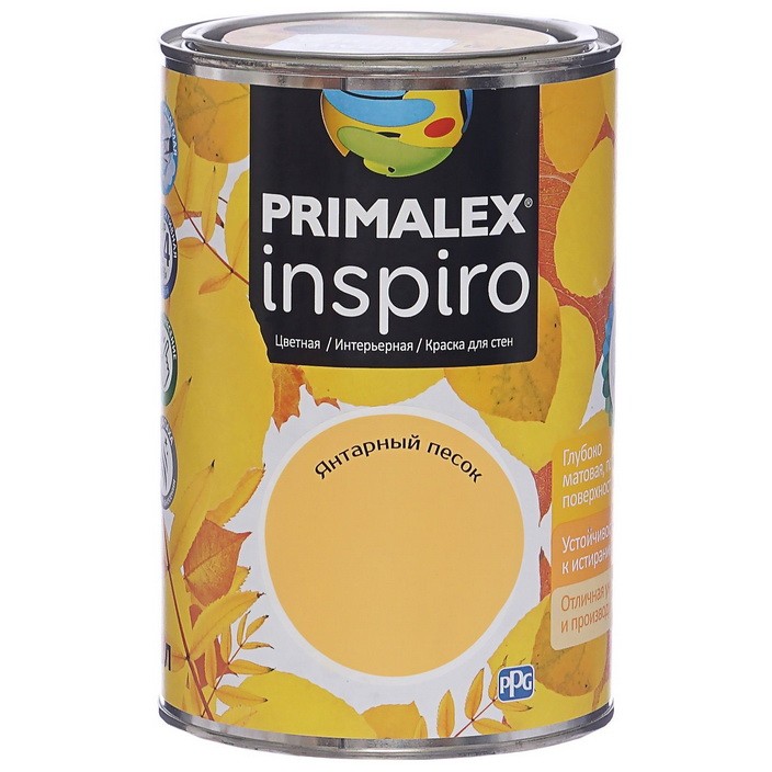 

Краска интерьерная Primalex Inspiro Янтарный песок 1 л, Желтый