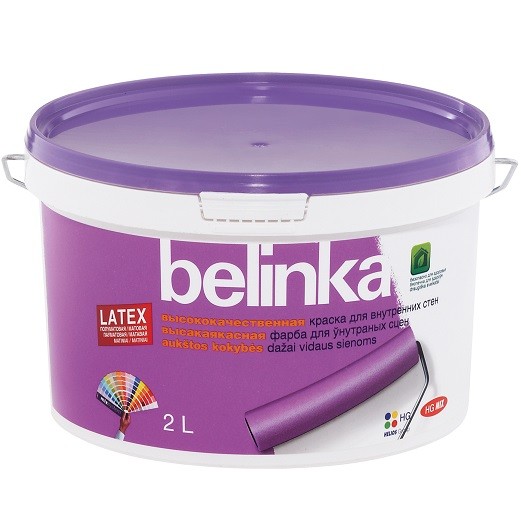 Краска интерьерная Belinka Latex B1 белая 2 л
