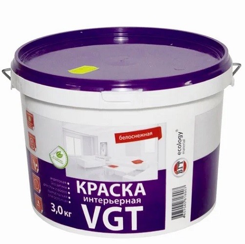 Купить Краска интерьерная VGT ВД-АК-2180 белоснежная 3 кг