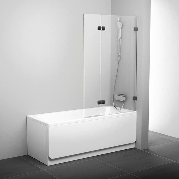 Купить Шторка для ванны Ravak Brilliant BVS2-100 R 2 створки 1500х1000 мм стекло Transparent хром