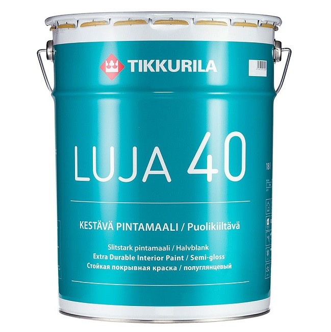 Купить Краска интерьерная Tikkurila Luja 40 основа А полуглянцевая 2.7 л