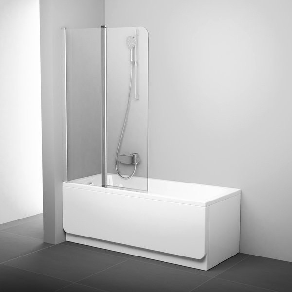 Купить Шторка для ванны Ravak 10CVS2-100 L 2 створки 1500х1000 мм стекло Transparent блестящая