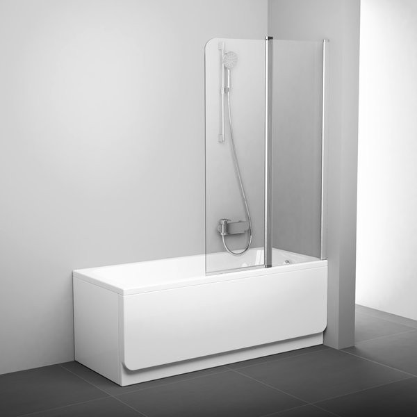 Купить Шторка для ванны Ravak 10CVS2-100 R 2 створки 1500х1000 мм стекло Transparent блестящая