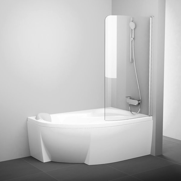 

Шторка для ванны Ravak Chrome CVSK1 R 1500х850 мм стекло Transparent сатин