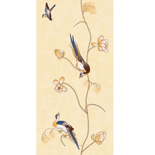 Стеновая панель ПВХ Апласт Цветы Азии 9005/1 Райские птицы 2700х250 мм