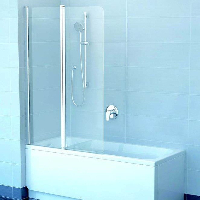 Купить Шторка для ванны Ravak Chrome CVS2-100 L 2 створки 1500х1000 мм стекло Transparent блестящая