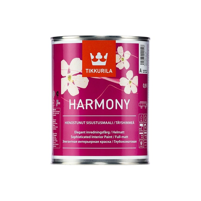 

Краска интерьерная Tikkurila Harmony A 0.9 л, Белый