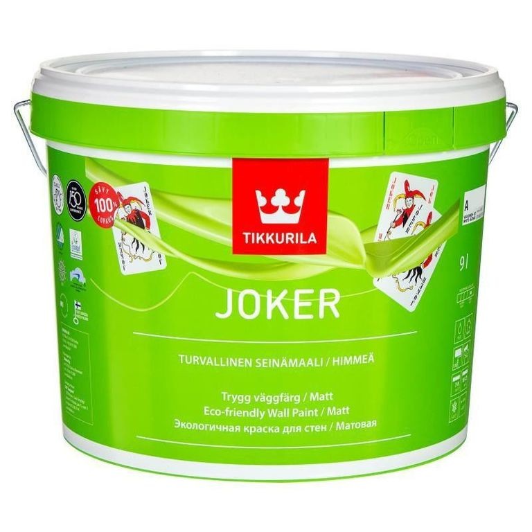 

Краска интерьерная Tikkurila Joker A 9 л, Белый