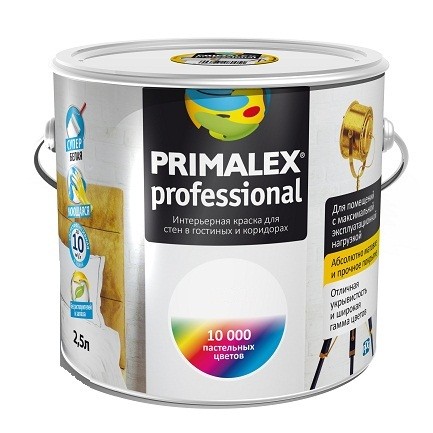 

Краска интерьерная Primalex Professional База прозрачная 2.5 л, Бесцветный