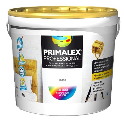 

Краска интерьерная Primalex Professional База белая 5 л, Белый