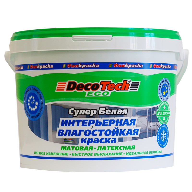 Купить Краска интерьерная влагостойкая DecoTech Eco 14кг