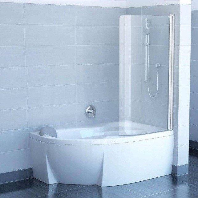 Купить Шторка для ванны Ravak Chrome CVSK1 R 1500х850 мм стекло Transparent блестящая