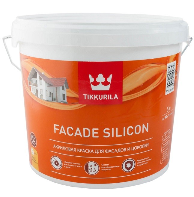 Купить Краска фасадная Tikkurila Facade Silicon база С глубокоматовая 5 л