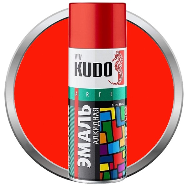 Купить Эмаль аэрозольная Kudo KU-1003 универсальная красная 520 мл
