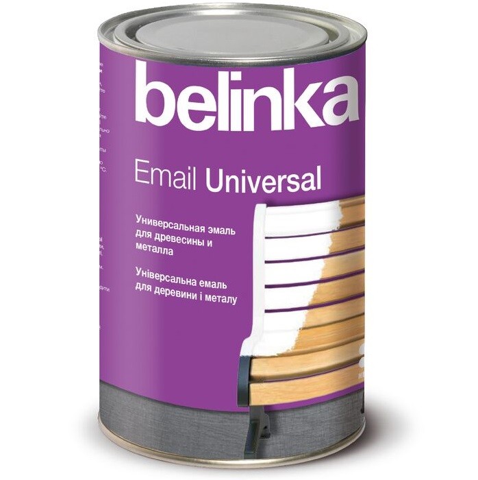 Эмаль универсальная Belinka Email Universal B1 глянцевая белая 09 л 868₽