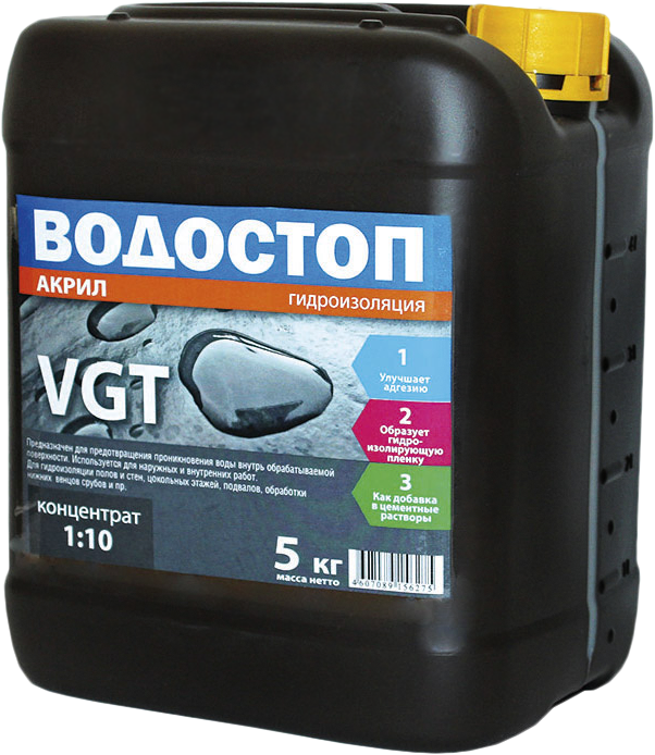 

VGT Водостоп Акрил, 1 кг, Грунт-концентрат, Прозрачный