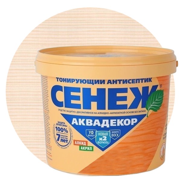 

Антисептик тонирующий Сенеж Аквадекор 101 иней 0.9 кг, Бесцветный