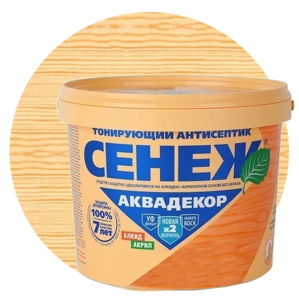 

Антисептик тонирующий Сенеж Аквадекор 102 бесцветный 0.9 кг
