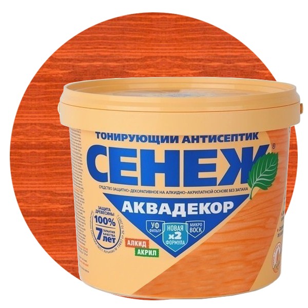 

Антисептик тонирующий Сенеж Аквадекор 110 махагон 9 кг, Бесцветный
