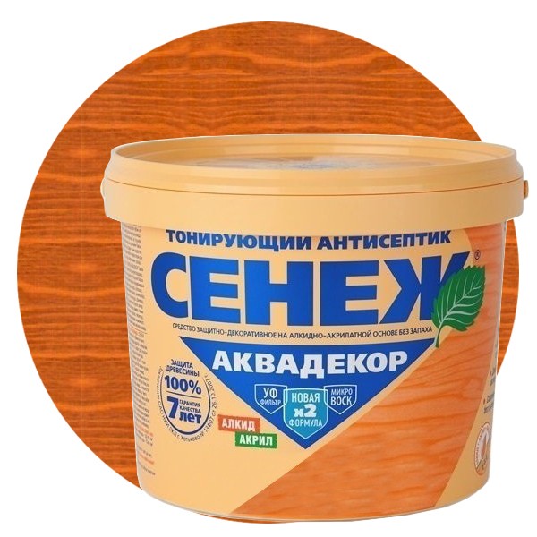 

Антисептик тонирующий Сенеж Аквадекор 111 тик 9 кг, Бесцветный