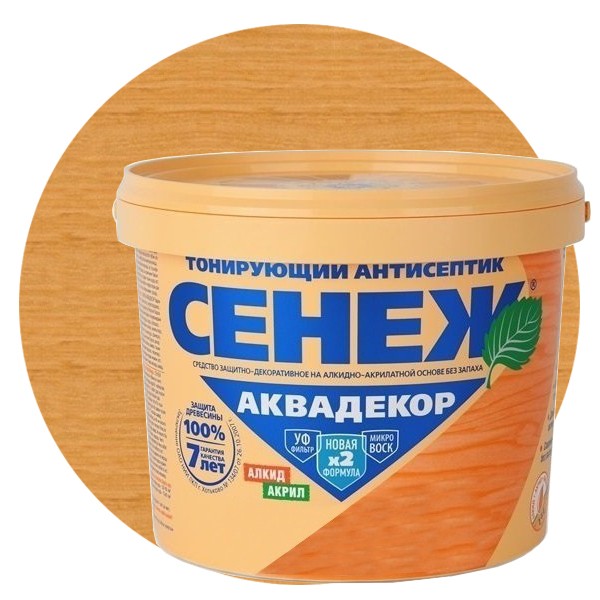 

Антисептик тонирующий Сенеж Аквадекор 112 дуб 2.5 кг, Бесцветный