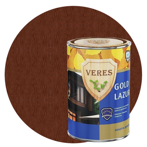 Купить Пропитка для древесины Veres Gold Lazura № 3 Тик 0.9 л
