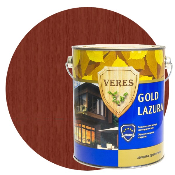 

Пропитка для древесины Veres Gold Lazura № 7 Махагон 2.7 л, Коричневый