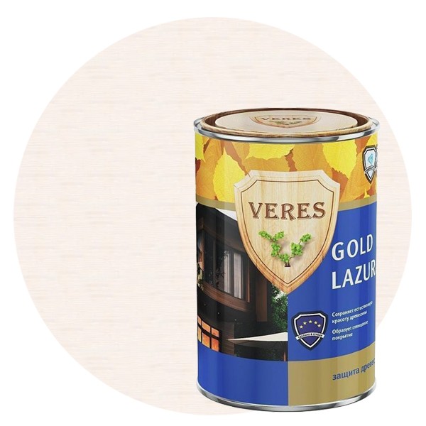 Купить Пропитка для древесины Veres Gold Lazura № 12 Белый 0.9 л