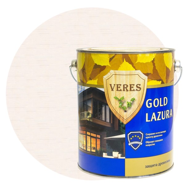 Купить Пропитка для древесины Veres Gold Lazura № 12 Белый 2.7 л