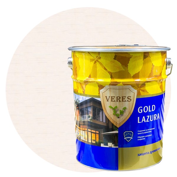 Купить Пропитка для древесины Veres Gold Lazura № 12 Белый 10 л