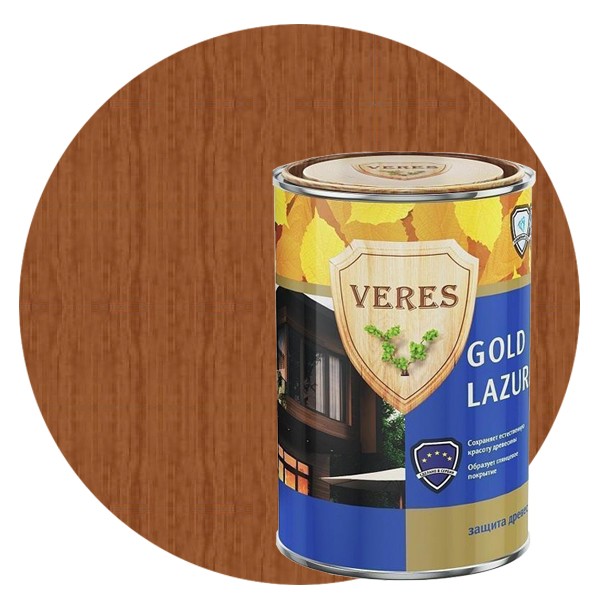 Купить Пропитка для древесины Veres Gold Lazura № 19 Дуб 0.9 л