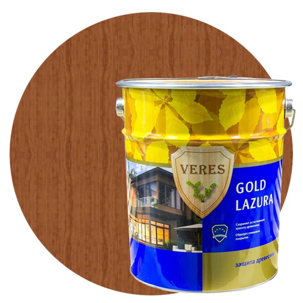 

Пропитка для древесины Veres Gold Lazura № 19 Дуб 10 л, Коричневый
