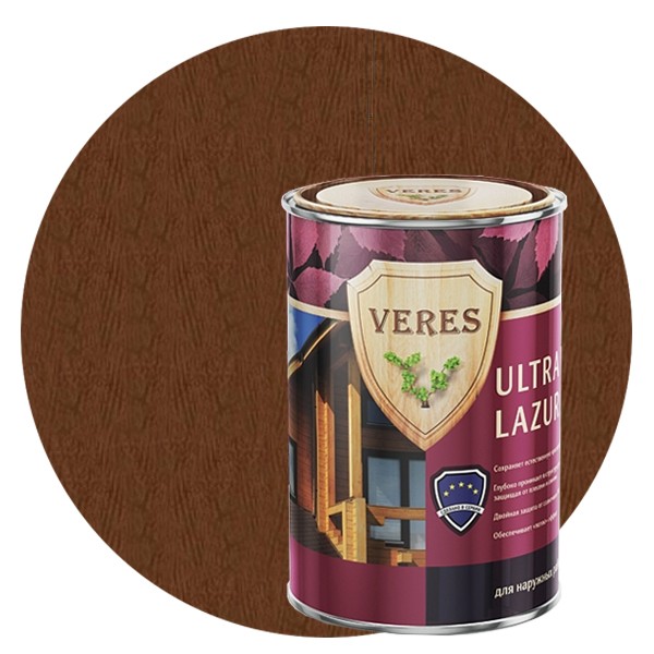 Купить Пропитка для древесины Veres Ultra Lazura № 8 Дуб темный 0.9 л